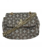 Vivienne Westwoodヴィヴィアンウエストウッド）の古着「JACQUARD ORBORAMA SMALL PURSE WITH CHAIN」｜ベージュ×レッド