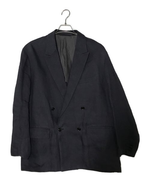 YOKE（ヨーク）YOKE (ヨーク) PAPER KERSEY SIDE OPEN DOUBLE-BREASTED JACKET ネイビー サイズ:3の古着・服飾アイテム