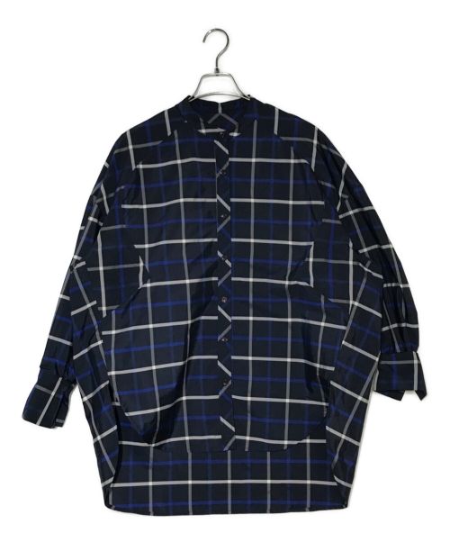 machatt（マチャット）machatt (マチャット) バンドカラーシャツ ネイビー サイズ:Fの古着・服飾アイテム