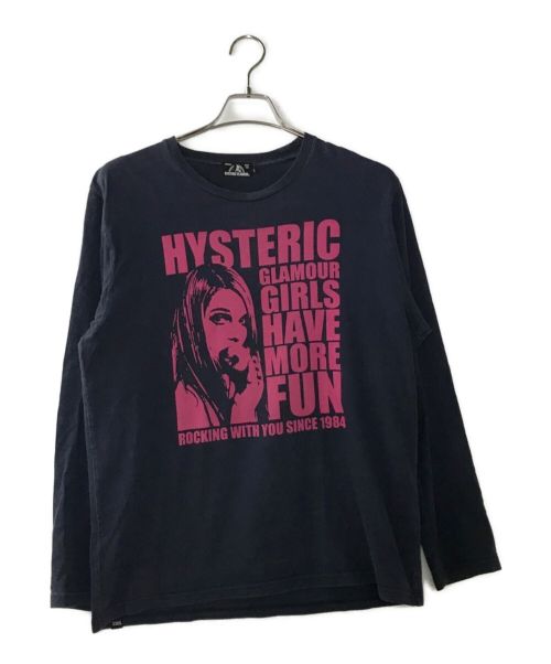 Hysteric Glamour（ヒステリックグラマー）Hysteric Glamour (ヒステリックグラマー) ロングスリーブカットソー ネイビー サイズ:Lの古着・服飾アイテム