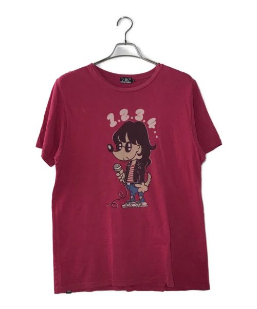 Hysteric Glamour（ヒステリックグラマー）Hysteric Glamour (ヒステリックグラマー) プリントTシャツ ピンク サイズ:Lの古着・服飾アイテム