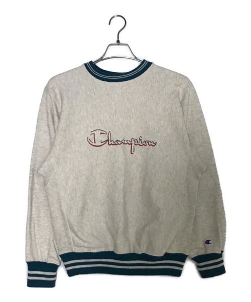 Champion REVERSE WEAVE（チャンピオン リバース ウィーブ）Champion REVERSE WEAVE (チャンピオンリバースウィーブ) USA製刺繍ロゴスウェット ライトグレー サイズ:MEDIUMの古着・服飾アイテム