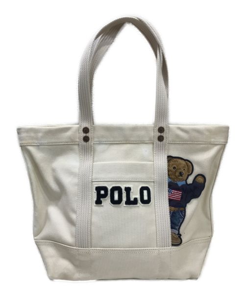 POLO RALPH LAUREN（ポロ・ラルフローレン）POLO RALPH LAUREN (ポロ・ラルフローレン) ポロベアトートバッグ ホワイトの古着・服飾アイテム