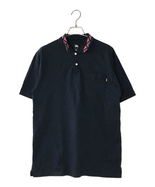 stussy（ステューシー）stussy (ステューシー) ポロシャツ ネイビー サイズ:Mediumの古着・服飾アイテム