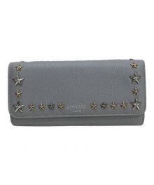 JIMMY CHOO（ジミーチュウ）の古着「スタッズ ニノ フラップ長財布」｜グレー