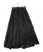 AULA AILAアウラアイラ）の古着「メタリックリバーシブルスカート」｜ブラック