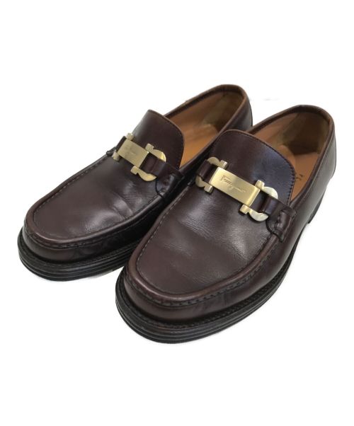 Salvatore Ferragamo（サルヴァトーレ フェラガモ）Salvatore Ferragamo (サルヴァトーレ フェラガモ) ビットローファー ブラウン サイズ:7 1/2の古着・服飾アイテム