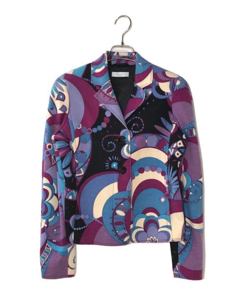 Emilio Pucci（エミリオ プッチ）Emilio Pucci (エミリオ プッチ) テーラードジャケット パープル サイズ:38の古着・服飾アイテム