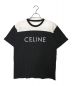 CELINE（セリーヌ）の古着「スタッズチェックロゴTシャツ」｜ブラック