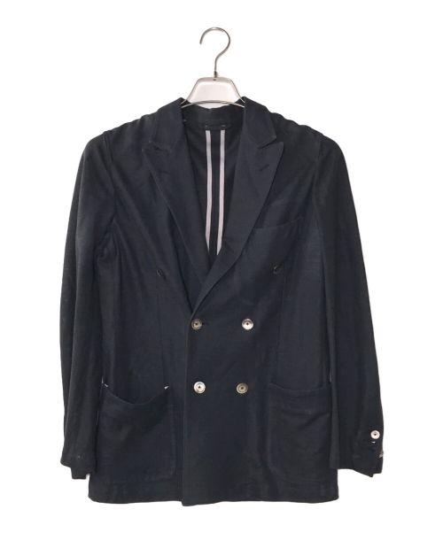 RING JACKET（リングジャケット）RING JACKET (リングジャケット) リネンダブルテーラードジャケット ネイビー サイズ:44の古着・服飾アイテム