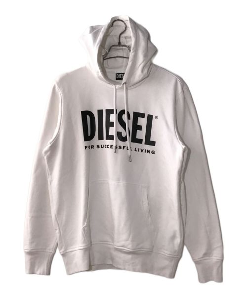 DIESEL（ディーゼル）DIESEL (ディーゼル) ロゴパーカー ホワイト サイズ:Ｌの古着・服飾アイテム