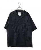 yoshio kuboヨシオクボ）の古着「LASER LEAF S/S SHIRTS」｜ネイビー