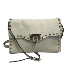 VALENTINO GARAVANI（ヴァレンティノ・ガラヴァーニ）の古着「SMALL ROCKSTUD CROSSBODY BAG」｜アイボリー