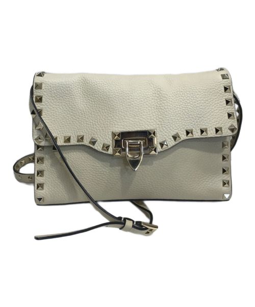 VALENTINO GARAVANI（ヴァレンティノ・ガラヴァーニ）VALENTINO GARAVANI (ヴァレンティノ・ガラヴァーニ) SMALL ROCKSTUD CROSSBODY BAG アイボリーの古着・服飾アイテム