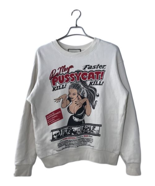 GUCCI（グッチ）GUCCI (グッチ) Kill Faster Pussycat Print Sweatshirt ホワイト サイズ:XSの古着・服飾アイテム