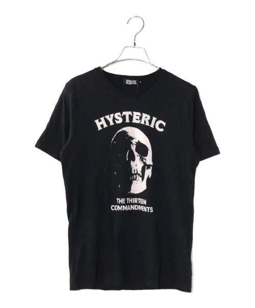 Hysteric Glamour（ヒステリックグラマー）Hysteric Glamour (ヒステリックグラマー) VネックTシャツ ブラック サイズ:Ｍの古着・服飾アイテム