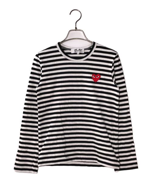 PLAY COMME des GARCONS（プレイ コムデギャルソン）PLAY COMME des GARCONS (プレイ コムデギャルソン) ロングスリーブカットソー ブラック×ホワイト サイズ:Ｓの古着・服飾アイテム