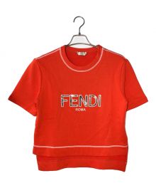 FENDI（フェンディ）の古着「ロゴプリントジャージーカットソー」｜オレンジ