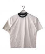 MAISON SPECIALメゾンスペシャル）の古着「Crochet Line Neck Prime-Over Crew Neck T-Shirt」｜ホワイト