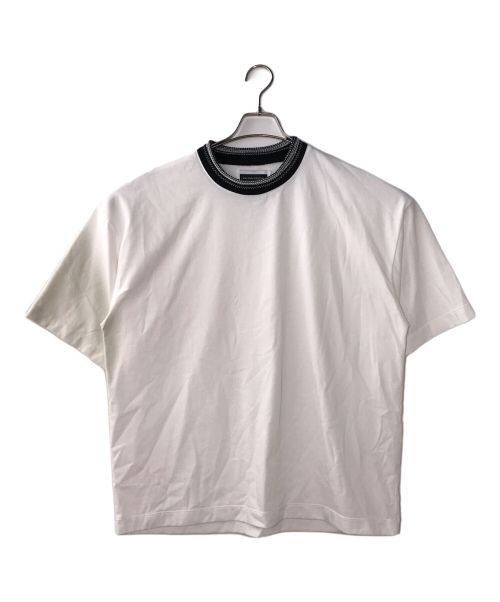 MAISON SPECIAL（メゾンスペシャル）MAISON SPECIAL (メゾンスペシャル) Crochet Line Neck Prime-Over Crew Neck T-Shirt ホワイト サイズ:2の古着・服飾アイテム