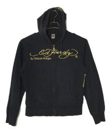 Ed Hardy（エド ハーディー）の古着「ジップパーカー」｜ブラック