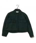 CARVENカルヴェン）の古着「Ruffle Pockets Quilted Crop Jacket(ラッフルポケットキルティドクロップジャケット)」｜グリーン