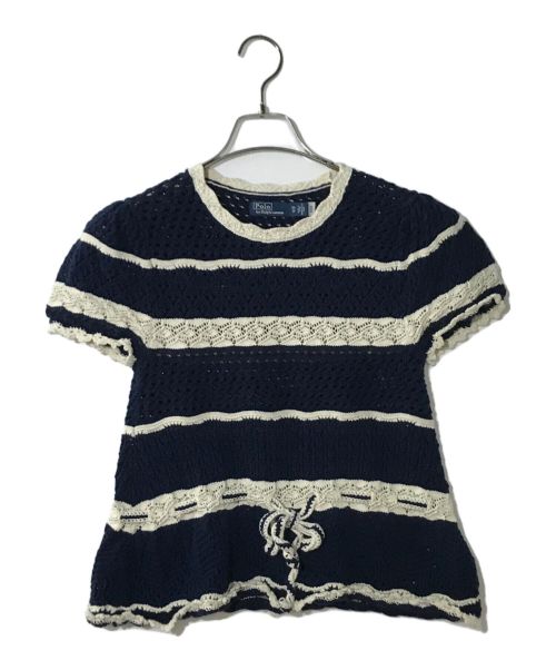 POLO RALPH LAUREN（ポロ・ラルフローレン）POLO RALPH LAUREN (ポロ・ラルフローレン) サマーニット ネイビー サイズ:XSの古着・服飾アイテム