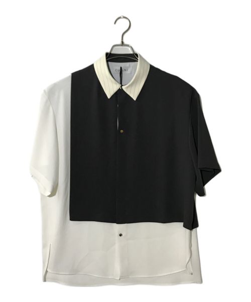 CULLNI（クルニ）CULLNI (クルニ) Double Cloth AsymmetricalStripe Short Sleeve Shirt カーキ サイズ:1の古着・服飾アイテム