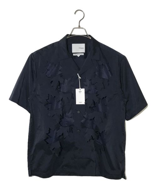 yoshio kubo（ヨシオクボ）yoshio kubo (ヨシオクボ) LASER LEAF S/S SHIRTS ネイビー サイズ:3の古着・服飾アイテム