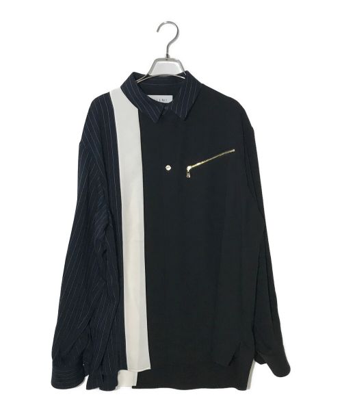 CULLNI（クルニ）CULLNI (クルニ) Double Satin Bio Color Zip Shirt ブラック サイズ:SIZE 1の古着・服飾アイテム