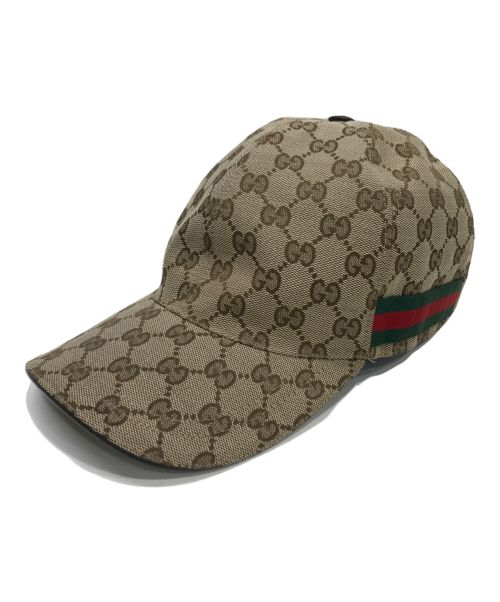 GUCCI（グッチ）GUCCI (グッチ) GGキャンバスベースボールキャップ ベージュの古着・服飾アイテム