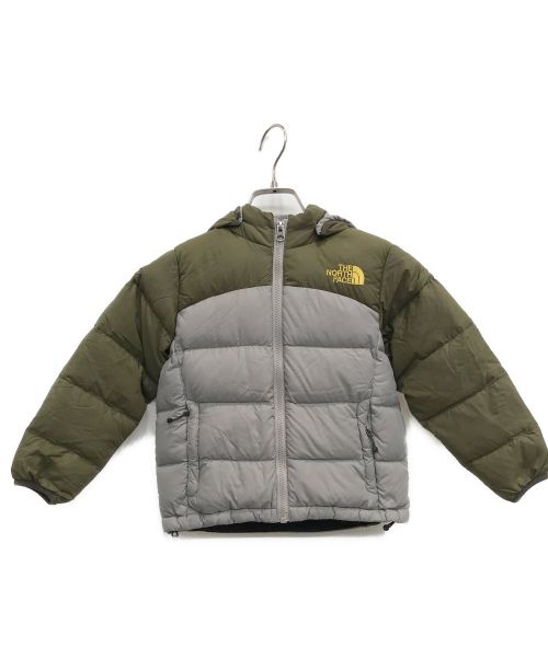 THE NORTH FACE（ザ ノース フェイス）THE NORTH FACE (ザ ノース フェイス) ACONCAGUA HOODIE Junior’s(アコンカグアフーディジュニアーズ) グリーン×グレー サイズ:110㎝の古着・服飾アイテム