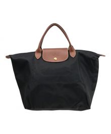 LONGCHAMP（ロンシャン）の古着「オリジナル M トップハンドルバッグ」｜ブラック