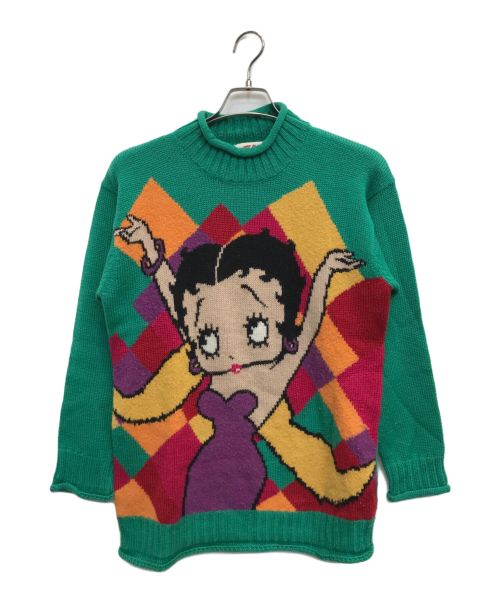 BETTY BOOP（ベティー・ブープ）BETTY BOOP (ベティー・ブープ) ニット グリーン サイズ:Mの古着・服飾アイテム