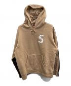 SUPREMEシュプリーム）の古着「S Logo Split Hooded Sweatshirt」｜ベージュ×ブラウン