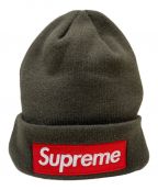 New Era×SUPREMEニューエラ×シュプリーム）の古着「ニット帽」｜オリーブ