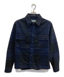 OFFWHITE（オフホワイト）の古着「STENCIL FLANNEL SHIRT/ステンシルフランネルシャツ」｜ネイビー