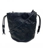 F/CE.エフシーイー）の古着「POUCH/MINI BAG TECH LEATHER CONTOUR DRAWSTRING POCHETTE」｜ブラック