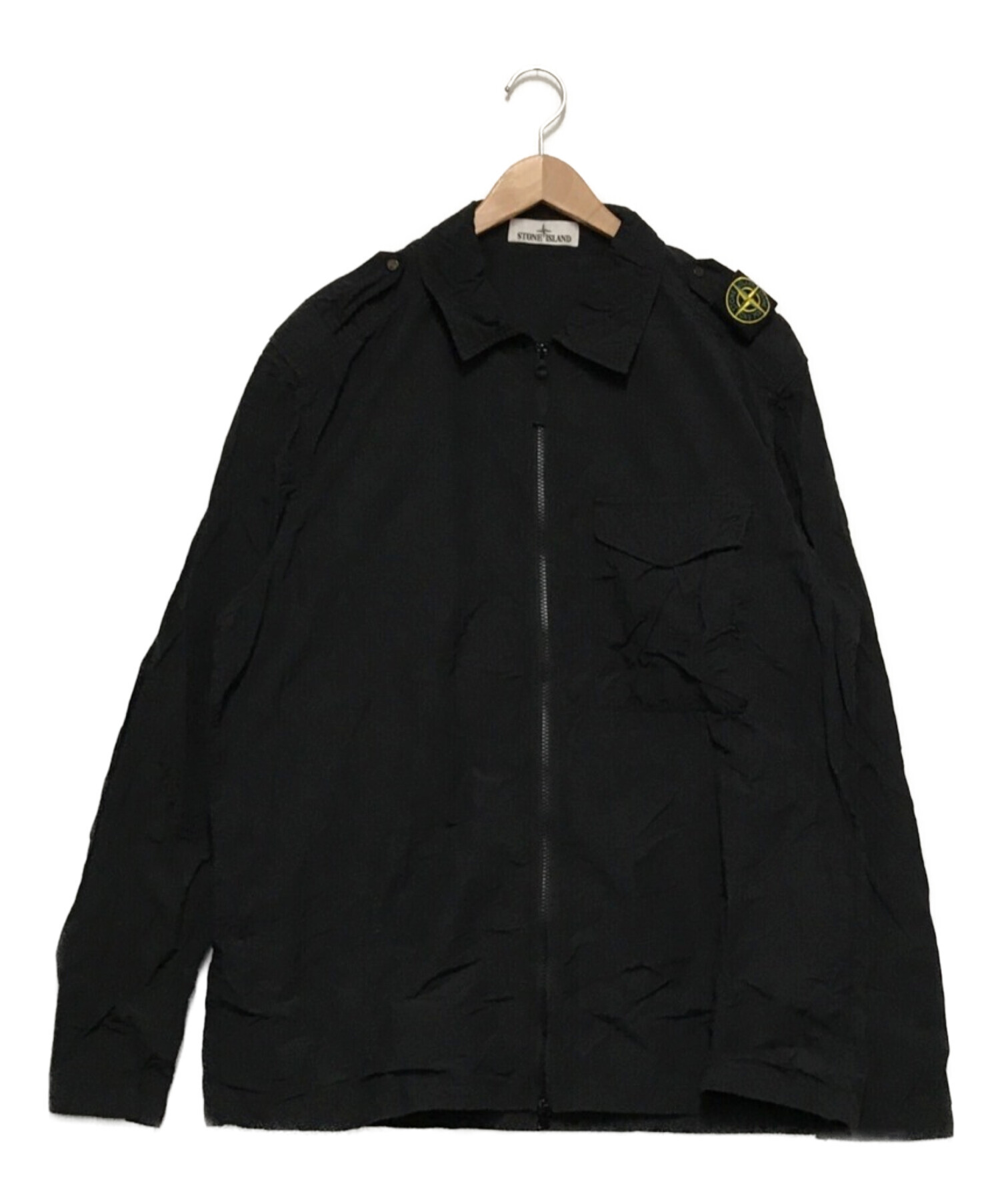 STONE ISLAND (ストーンアイランド) ナイロンシャツジャケット ブラック サイズ:XXL