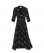 Mame Kurogouchiマメクロゴウチ）の古着「PEDICEL JACQUARD DRESS」｜ブラック×パープル