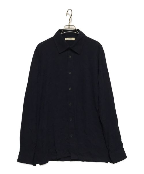 中古・古着通販】JIL SANDER (ジルサンダー) ニットシャツ ネイビー