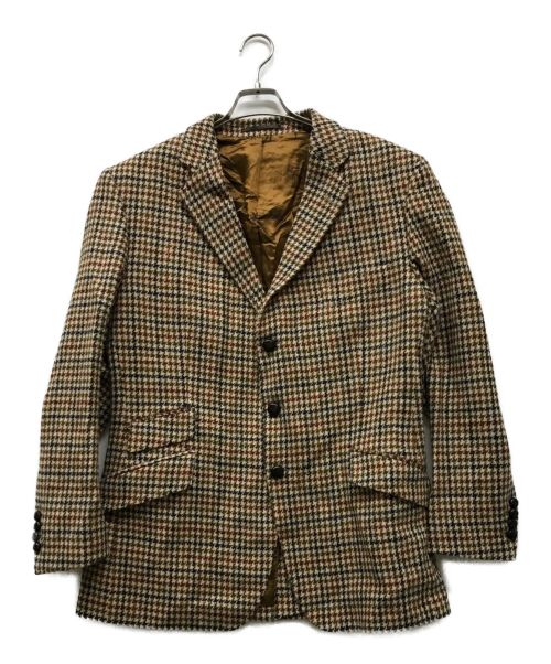 CORDINGS（コーディングス）CORDINGS (コーディングス) Harris Tweed (ハリスツイード) ハリスツイード3Bテーラードオジャケット ブラウン サイズ:44Sの古着・服飾アイテム