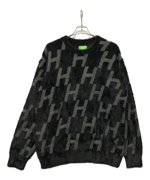 HUF（ハフ）HUF (ハフ) MONOGRAM CREW SWEATER ブラック×グレー サイズ:Ⅿの古着・服飾アイテム