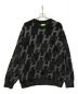 HUF（ハフ）の古着「MONOGRAM CREW SWEATER」｜ブラック×グレー