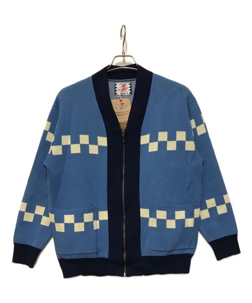 son of the cheese（サノバチーズ）son of the cheese (（サノバチーズ）) chessboard check cardigan ネイビー サイズ:Ⅼの古着・服飾アイテム