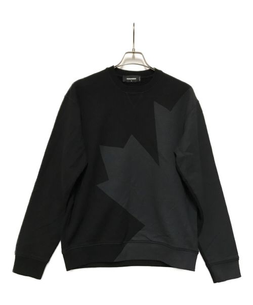 DSQUARED2（ディースクエアード）DSQUARED2 (ディースクエアード) MEGALEAF COOL SWEATER ブラック サイズ:Lの古着・服飾アイテム