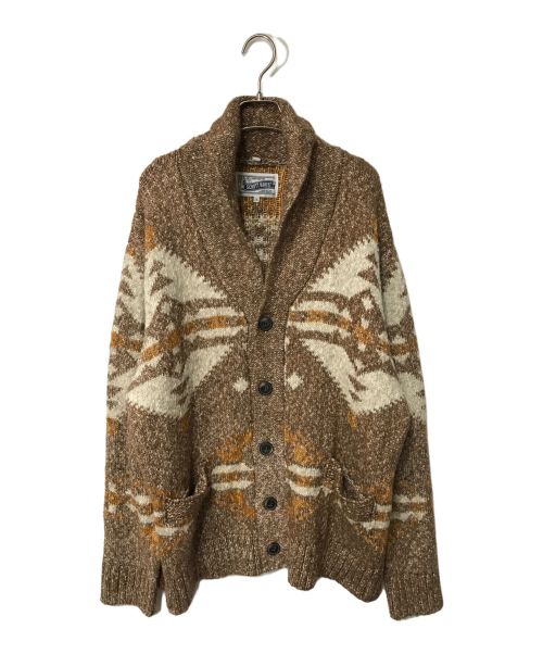 SCHOTT BROS.（ショットブロス）SCHOTT BROS. (ショットブロス) The Motif Cardigan Sweater/カウチンニットカーディガン/SCHOTT BROS./ショットブロス ブラウン サイズ:SIZE 2XLの古着・服飾アイテム