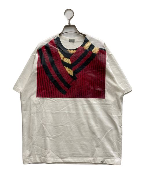 kolor/BEACON（カラービーコン）kolor/BEACON (カラービーコン) ネックスイッチング プリント Tシャツ ホワイト サイズ:Ⅿの古着・服飾アイテム