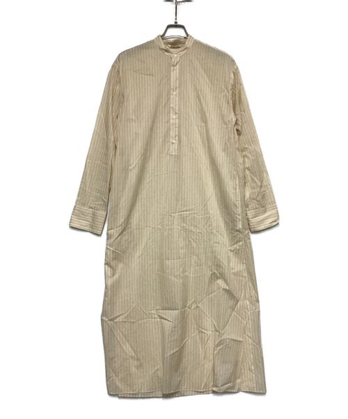 AURALEE（オーラリー）AURALEE (オーラリー) FINX SILK STRIPE LONG ONE-PIECE ベージュ サイズ:SIZE 1の古着・服飾アイテム