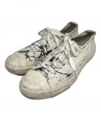 MARTIN MARGIELA×CONVERSE TOKYOマルタン・マルジェラ×コンバーストウキョウ）の古着「ペンキ加工ローカットスニーカー」｜ベージュ